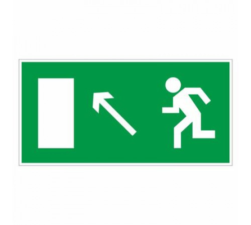 Наклейка Знак "Направление к эвакуационному выходу налево вверх°", самокл.Е 06 "ГОСТ Р 12.4.026-2001