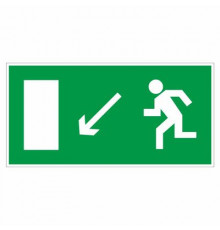 Наклейка Знак "Направление к эвакуационному выходу налево вниз°", самокл.Е 08 "ГОСТ Р 12.4.026-2001_