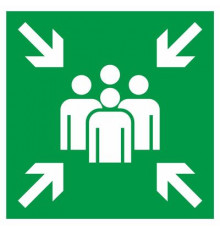 Наклейка Знак  "Пункт (место) сбора", самокл.Е 21 "ГОСТ Р 12.4.026-2001_