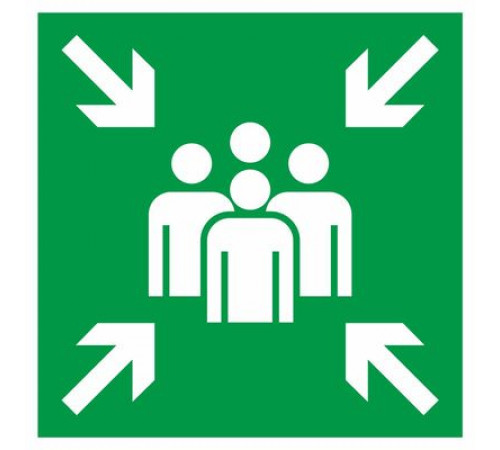 Наклейка Знак  "Пункт (место) сбора", самокл.Е 21 "ГОСТ Р 12.4.026-2001_