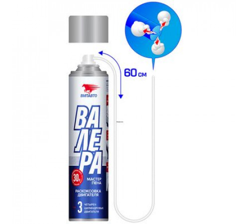 Раскоксовка двигателя пенная ВАЛЕРА 210мл флакон-аэрозоль на объем дв. до 1,5л. ВМП АВТО