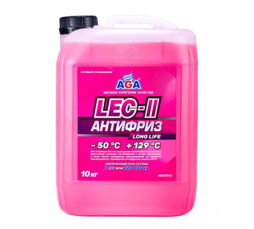 Антифриз, готовый к применению, розовый, -50С, 10кг, LEC-II ЧЗ