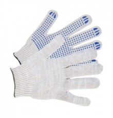 Перчатки ХБ с ПВХ 7 класс 6 нитей БЕЛЫЕ г. Иваново ЛЮКС