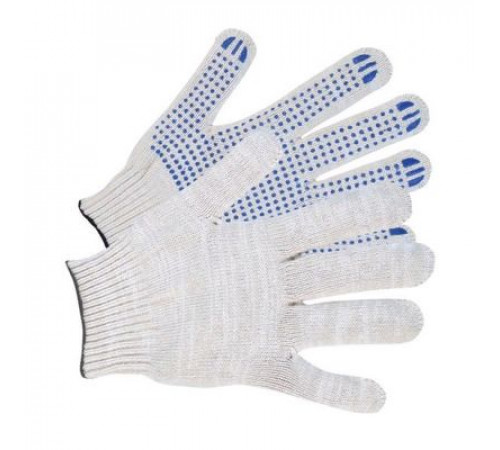 Перчатки ХБ с ПВХ 7 класс 6 нитей БЕЛЫЕ г. Иваново ЛЮКС