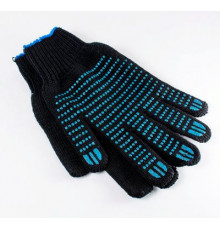 Перчатки ХБ с ПВХ 7 класс 6 нитей ЧЕРНЫЕ г. Иваново ЛЮКС