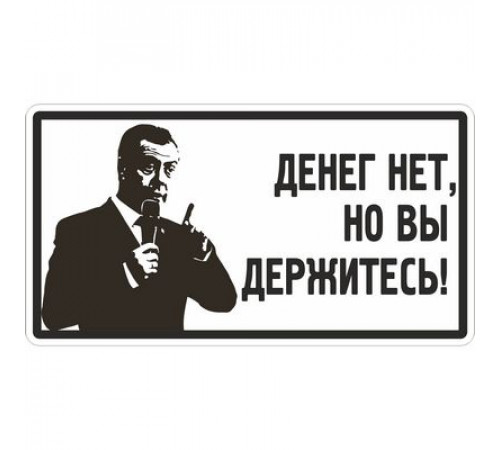 Наклейка Денег нет,но вы держитесь