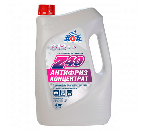 Антифриз (концентрат) красный, G12++ 5 кг AGA ЧЗ