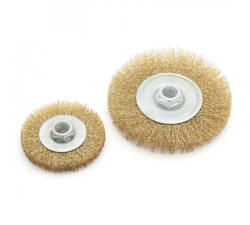 Щетка метал. для УШМ плоская проволочная с резьбой М14 125мм ДТ