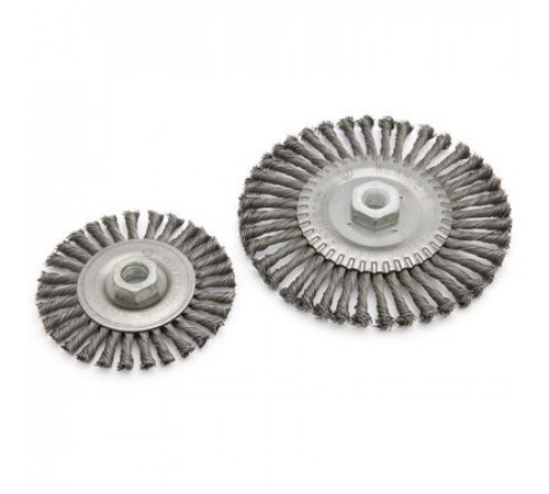 Щетка метал. для УШМ плоская крученая с резьбой М14 150 мм ДТ