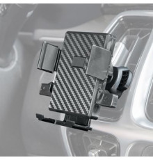 Держатель телефона на дефлектор зажимной SKYWAY черный карбон