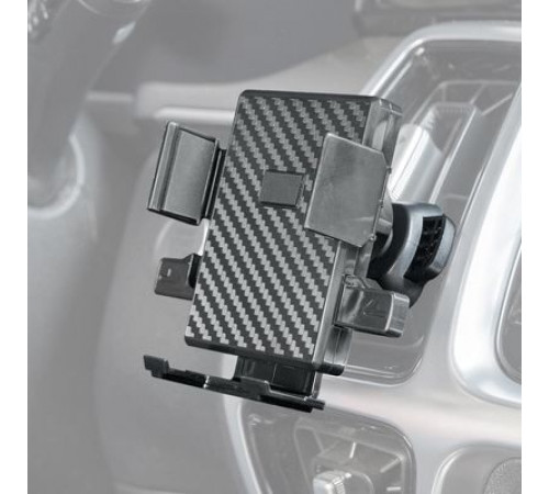 Держатель телефона на дефлектор зажимной SKYWAY черный карбон