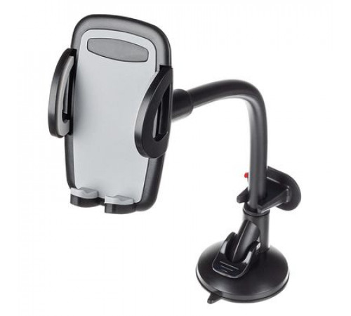 Держатель телефона на лобовое стекло/панель зажимной SKYWAY штанга гибкая 360°