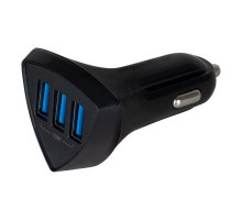 Зарядное устройство (адаптер) 12/24V 20W USBx3 (QC) треугольный SKYWAY черный