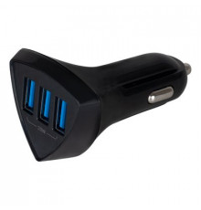 Зарядное устройство (адаптер) 12/24V 20W USBx3 (QC) треугольный SKYWAY черный