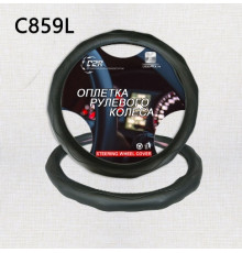 Оплетка на руль C2R  (черная) экокожа C859 38 см