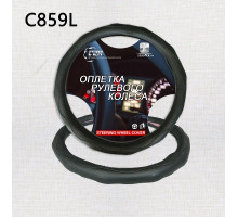 Оплетка на руль C2R  (черная) экокожа C859-2XL 47 см