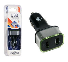 Зарядное устройство Nova Bright для моб.устройств,2USB-порта,2100мА,12/24В+цифровой LED-вольтметр