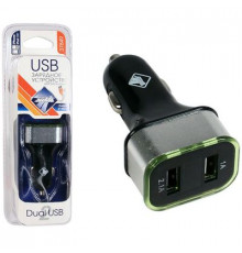 Зарядное устройство Nova Bright для моб.устройств,2USB-порта,2100мА,12/24В+цифровой LED-вольтметр