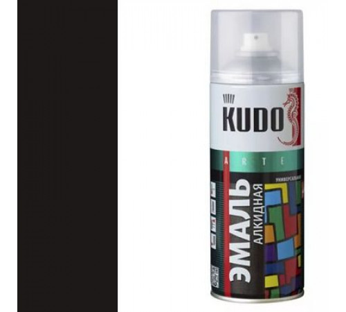 Краска универсальная черная глянцевая RAL-9005 KUDO аэрозоль 520мл
