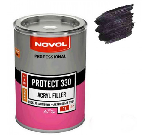 Грунт акриловый Novol +отв 330 5+1 мокрый по мокрому 1л+0,2л черный