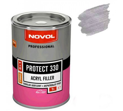 Грунт акриловый Novol +отв 330 5+1 мокрый по мокрому 1л+0,2л серый