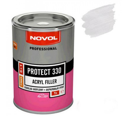 Грунт акриловый Novol +отв 330 5+1 мокрый по мокрому 1л+0,2л белый