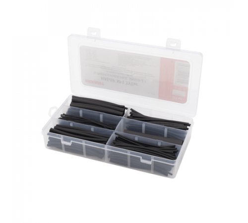 Набор ТУТнг(термоусадочных трубок) №1 черная 305 шт.REXANT