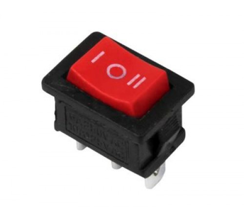 Выключатель-клавиша 250V 6А (3с) ON-OFF-ON красный с подсветкой (RWB-205, SC-768) REXANT