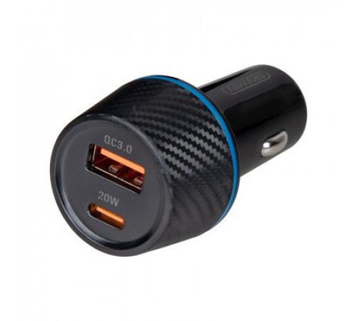 Зарядное устройство (адаптер) 12/24V 38W USB (QC 3.0) Type-C (PD) SKYWAY черный