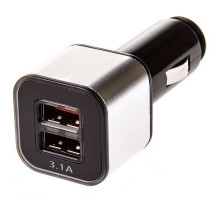 Зарядное устройство (адаптер) 12V USBх2 (1.0+2.1А)  SKYWAY Черный/серебро в коробке