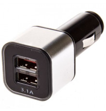 Зарядное устройство (адаптер) 12V USBх2 (1.0+2.1А)  SKYWAY Черный/серебро в коробке