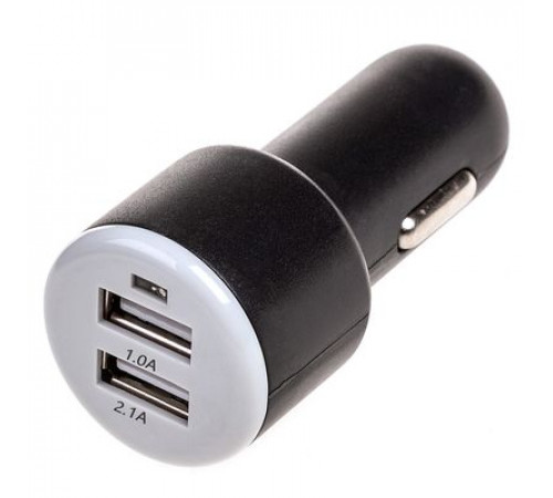 Зарядное устройство (адаптер) 12V USBх2 (1.0А+2.1А) SKYWAY Черный в блистере