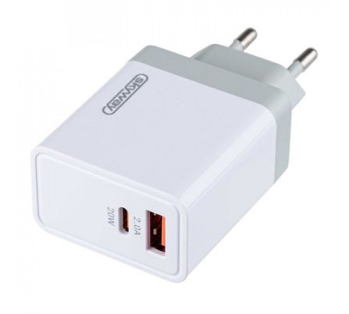 Зарядное устройство (адаптер) 220V 30W USB Type-C (PD) SKYWAY белый