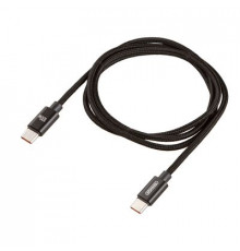 Кабель Type-C - Type-C 100W 3A SKYWAY в мягкой оплетке черный 1м