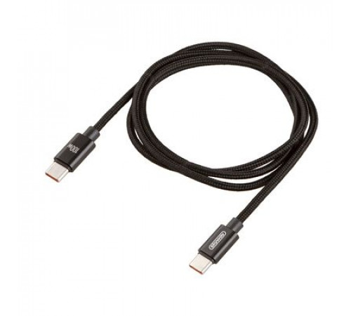 Кабель Type-C - Type-C 100W 3A SKYWAY в мягкой оплетке черный 1м