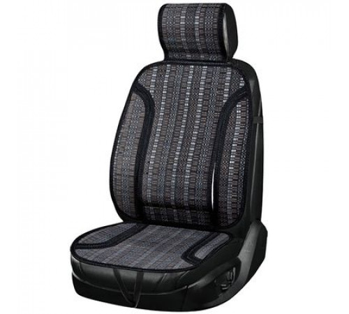 Накидка сиденья бамбук SKYWAY Summer-05 с поддержкой спины черно-коричнево-серый 1 шт