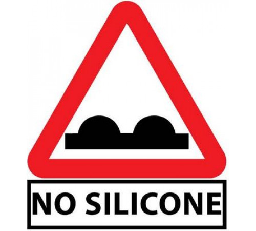 Наклейка Нет силикону белый фон,виниловая 12x12