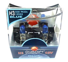 Лампы H3 12V 55W PK22s к-т BLUE Диалуч белый свет ЛЧ168