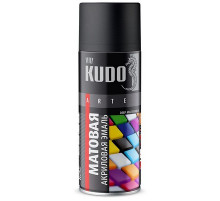 Краска акриловая черная матовая RAL 9005 KUDO аэрозоль 520мл.