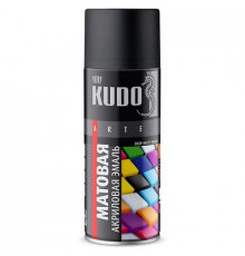 Краска акриловая черная матовая RAL 9005 KUDO аэрозоль 520мл.