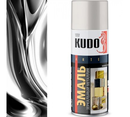 Краска универсальная Хром Зеркальный металлик KUDO аэрозоль 520мл (новая формула!!)