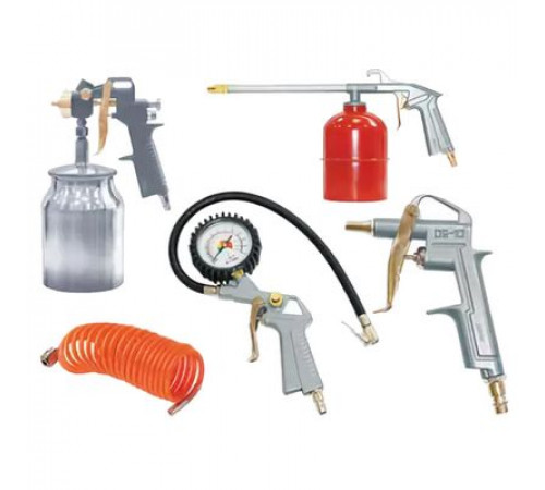 Набор AK-6 5предметов(шланг, продув.пистолет,подкачка шин с маном.,мовильный с н/б,крас) OTRIX