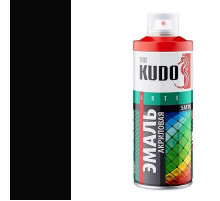 Краска универсальная акриловая черная полуматовая satin RAL 9005 KUDO аэрозоль 520мл.
