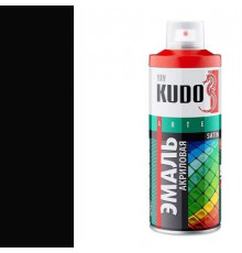 Краска универсальная акриловая черная полуматовая satin RAL 9005 KUDO аэрозоль 520мл.
