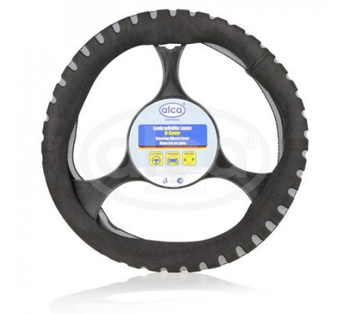Оплетка на руль "Люкс" (перфорированный серый) М 37-39см ALCA
