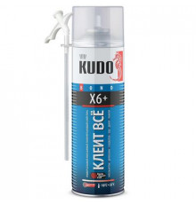 Клей-пена KUDO КЛЕИТ ВСЕ X6+ универсальный всесезонный 650 мл