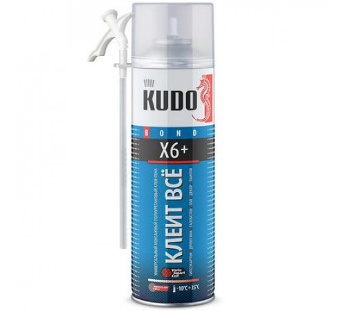 Клей-пена KUDO КЛЕИТ ВСЕ X6+ универсальный всесезонный 650 мл