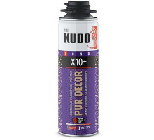 Клей-пена KUDO PUR DECOR X10+ монтажный и стыковочный под пистолет 650 мл