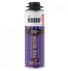 Клей-пена KUDO PUR DECOR X10+ монтажный и стыковочный под пистолет 650 мл