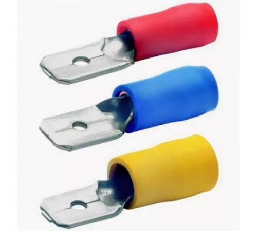 Контакт ПАПА 6.3мм изолированный(синий) 100шт